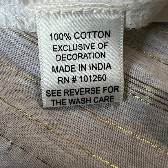 True Destinations White Gold Threaded Bohemian Tiered Maxi Dress Sz S - Picture 11 of 15